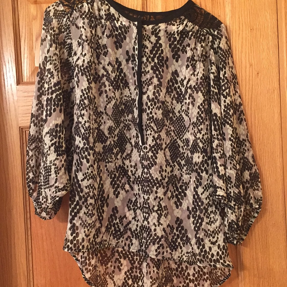 Trina Turk Silk Blouse with Lace